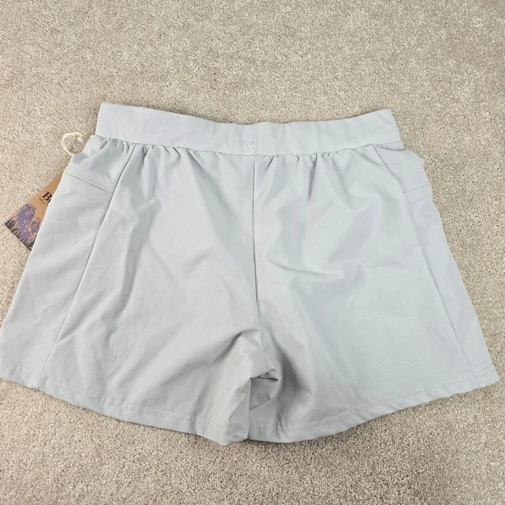 Born Outdoor‎ Womens Athletic Shorts Gray Lime Green Drawstring BO31305AS-RK S